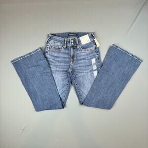 Aeropostale Low Rise Flare Jeans 4R Medium Wash Denim Y2K Pocket Detail